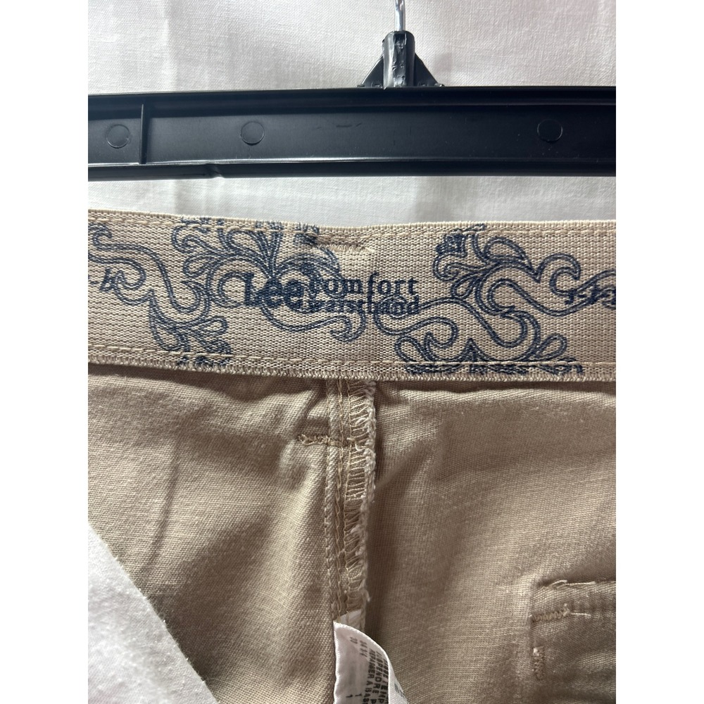 Lee Comfort Waist Tan Khaki Pants Women's Career Casual Trousers - Picture 5 of 5